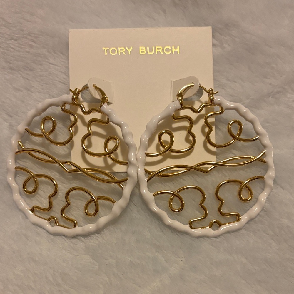 Tory Burch Twister Miller Hoop Earrings